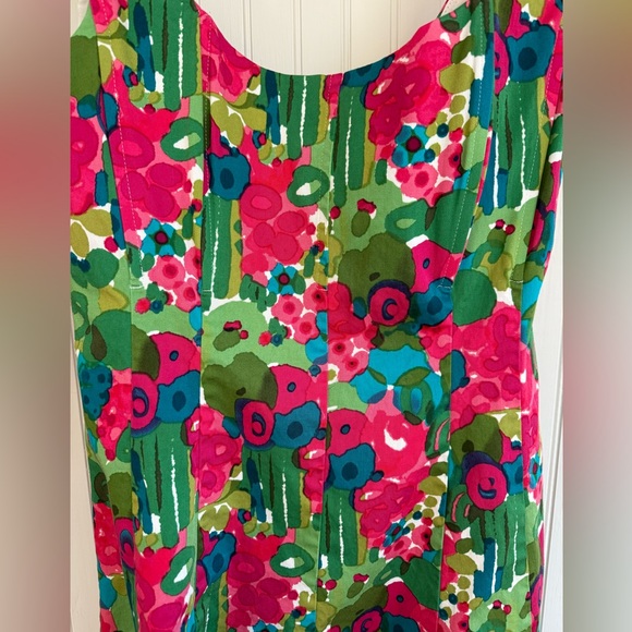 Kim Rogers Floral Watercolor Print Dress Size 10 in Pink, Green, Blue - Picture 2 of 6